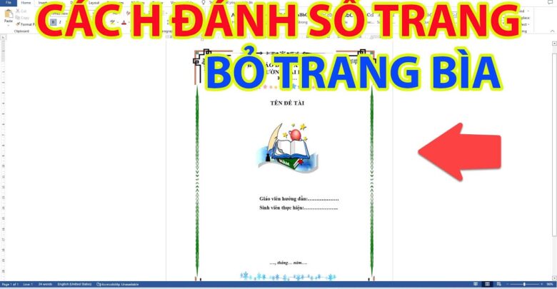 cach danh so trang bo trang bia trong word